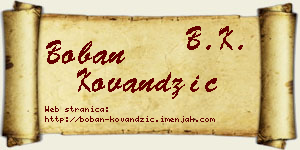 Boban Kovandžić vizit kartica